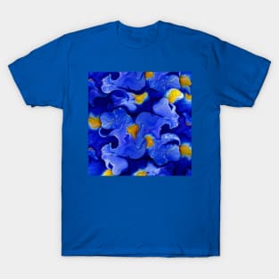 blue flowers abstract T-Shirt